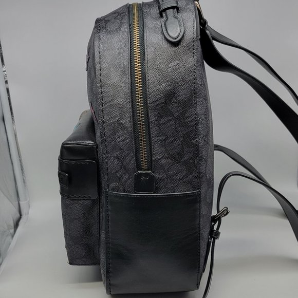 Coach Campus Backpack Signature Canvas Star Applique and Snakeskin Detail 69439 - Picture 3 of 8